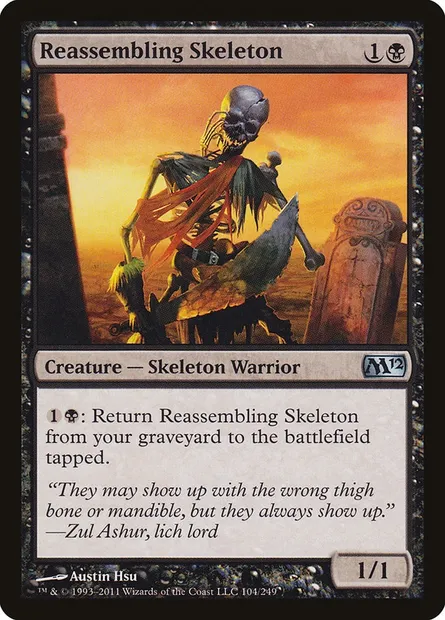 Reassembling Skeleton, Magic card M12 104 — Magic 2012 set