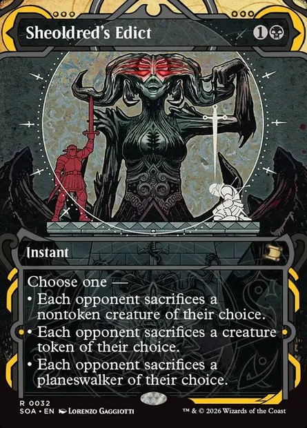 Sheoldred's Edict, Magic card SOA 32 — Secrets of Strixhaven Mystical Archive set