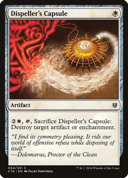 Dispeller's Capsule, Magic card C16 64 — Commander 2016 set
