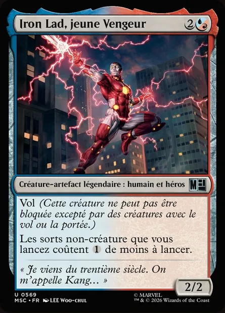Iron Lad, jeune Vengeur, carte Magic MSC 569 — extension Marvel Super Heroes Commander