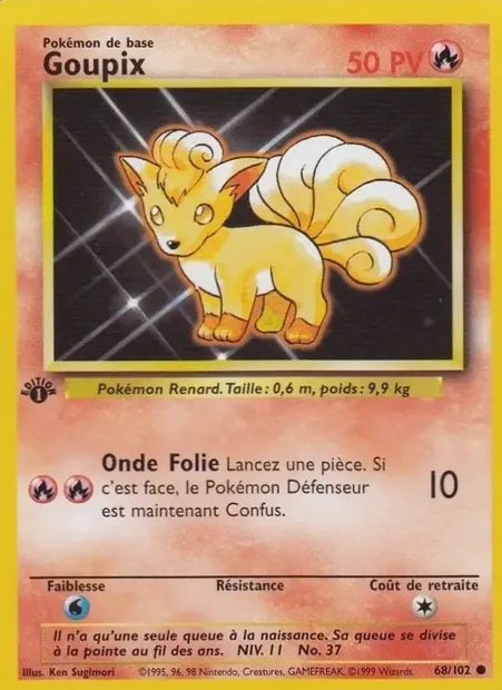 Goupix, carte Pokémon BS 68 — extension Set de Base