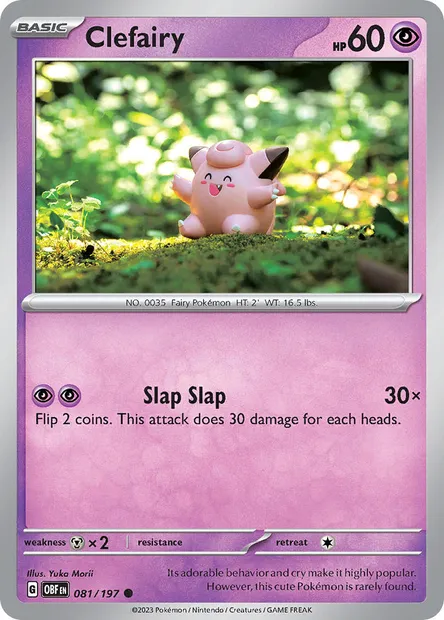 Clefairy, Pokémon card OBF 081 — Obsidian Flames set