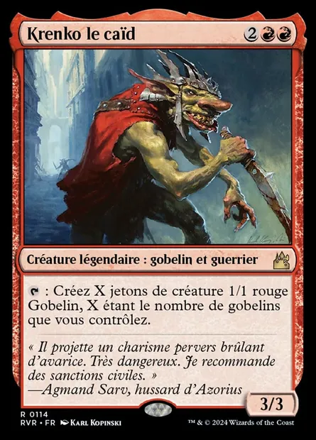 Krenko le caïd, carte Magic RVR 114 — extension Ravnica Remastered