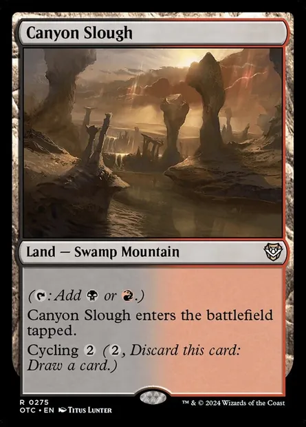 Canyon Slough, Magic card OTC 275 — Outlaws of Thunder Junction Commander set