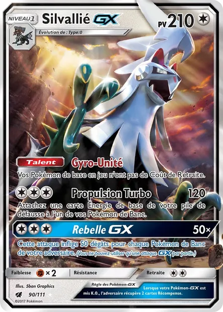 Silvallié GX, carte Pokémon CIN 90 — extension Invasion Carmin