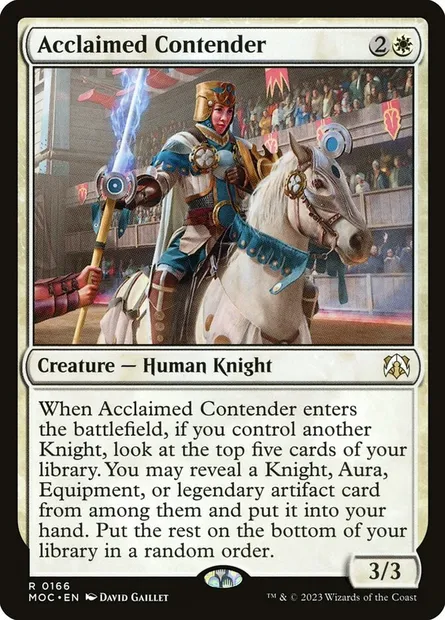 Acclaimed Contender, Magic card MOC 166 — March of the Machine Commander set