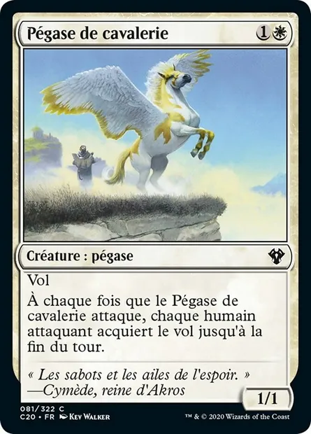 Pégase de cavalerie, carte Magic C20 81 — extension Commander 2020