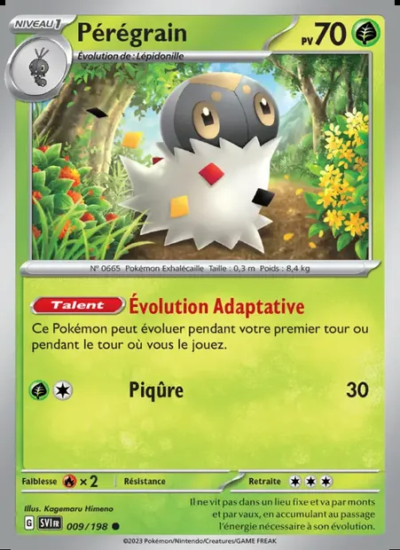 Pérégrain, carte Pokémon SVI 009 — extension Écarlate et Violet