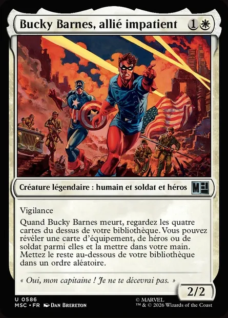 Bucky Barnes, allié impatient, carte Magic MSC 586 — extension Marvel Super Heroes Commander