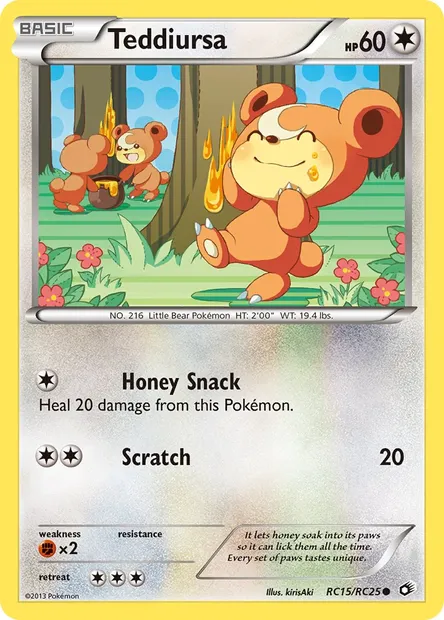 Teddiursa, Pokémon card LTR RC15 — Legendary Treasures set