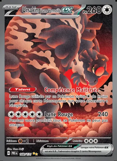Ursaking Lune Vermeille-ex, carte Pokémon PRE 168 — extension Évolutions Prismatiques