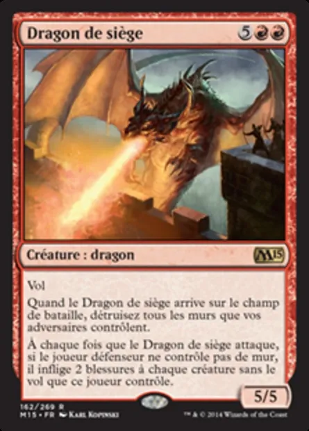 Dragon de siège, carte Magic M15 162 — extension Magic 2015