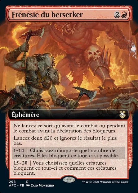 Frénésie du berserker, carte Magic AFC 298 — extension Forgotten Realms Commander