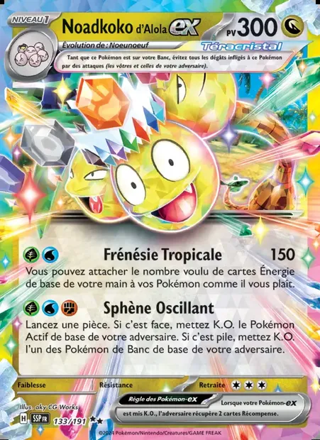Noadkoko d'Alola-ex, carte Pokémon SSP 133 — extension Étincelles Déferlantes