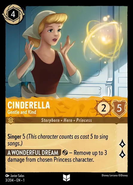 Cinderella - Gentle and Kind, Disney Lorcana card CH1-003 — The First Chapter set