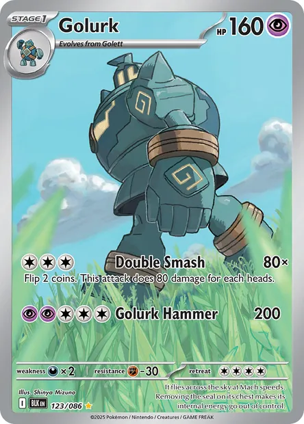 Golurk, Pokémon card BLK 123 — Black Bolt set