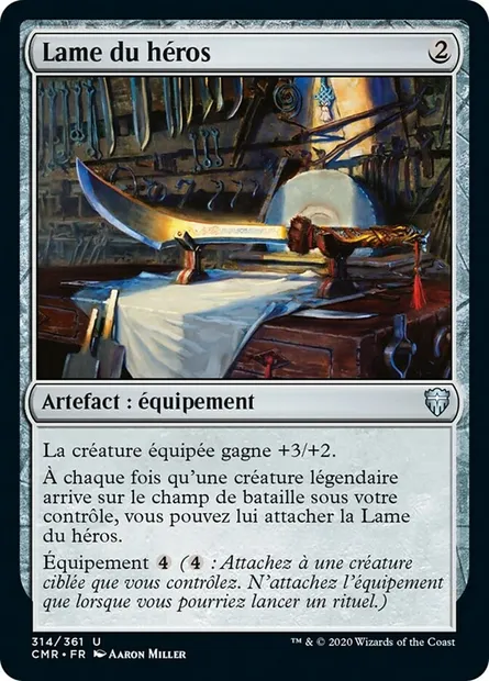 Lame du héros, carte Magic CMR 314 — extension Commander Legends