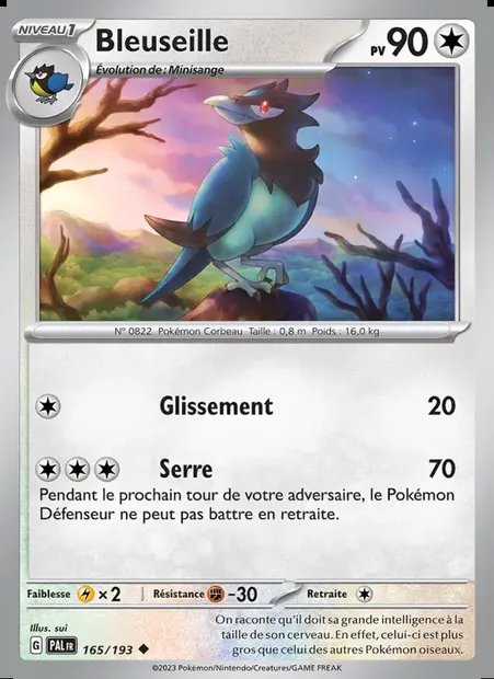 Bleuseille, carte Pokémon PAL 165 — extension Évolutions à Paldea