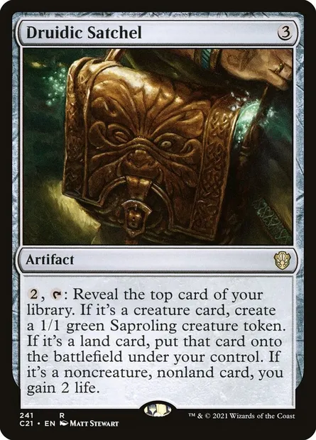 Druidic Satchel, Magic card C21 241 — Commander 2021 set