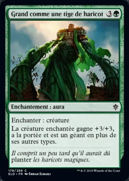 Grand comme une tige de haricot, carte Magic ELD 178 — extension Throne of Eldraine