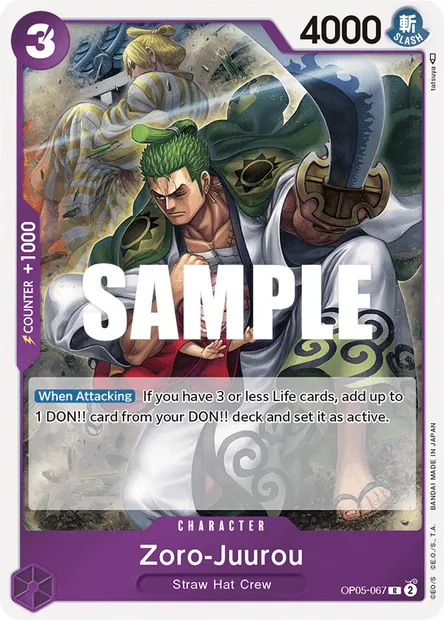 Zoro-Juurou, One Piece card OP05-067 — AWAKENING OF THE NEW ERA set