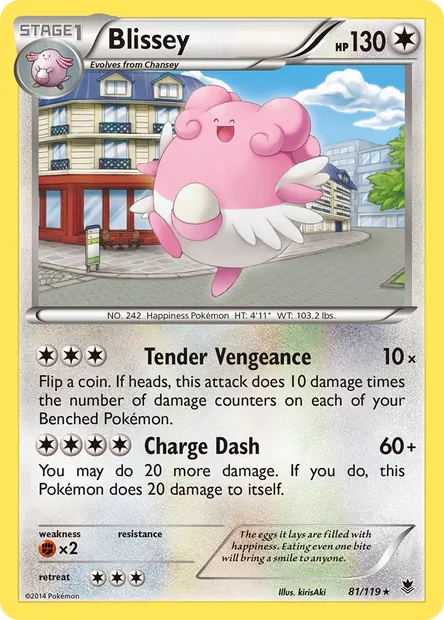 Blissey, Pokémon card PHF 81 — Phantom Forces set