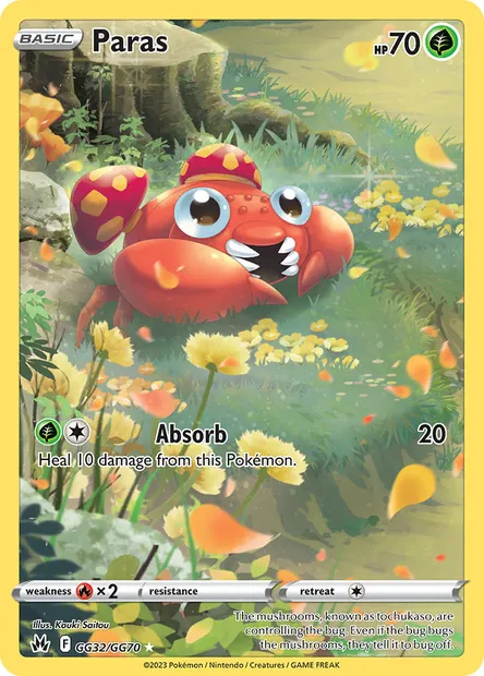 Paras, Pokémon card CRZ GG32 — Crown Zenith set