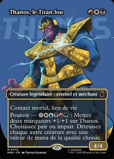 Thanos, le Titan fou, carte Magic MSH 376 — extension Marvel Super Heroes