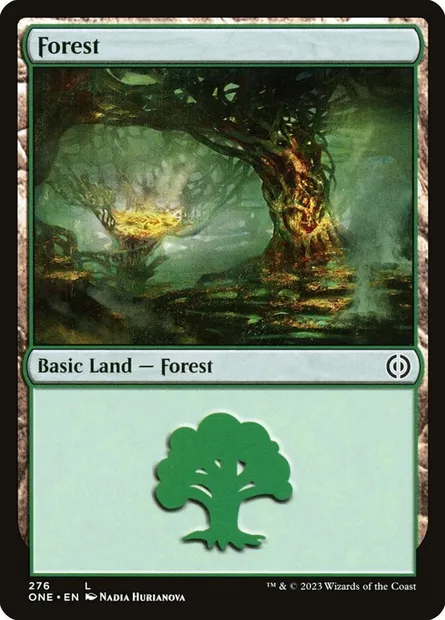 Forest, Magic card ONE 276 — Phyrexia: All Will Be One set