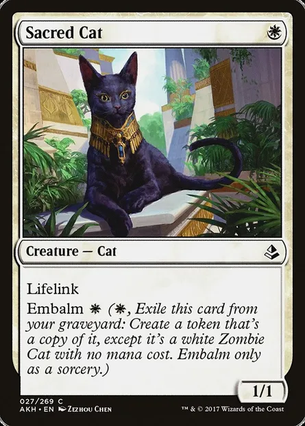 Sacred Cat, Magic card AKH 27 — Amonkhet set