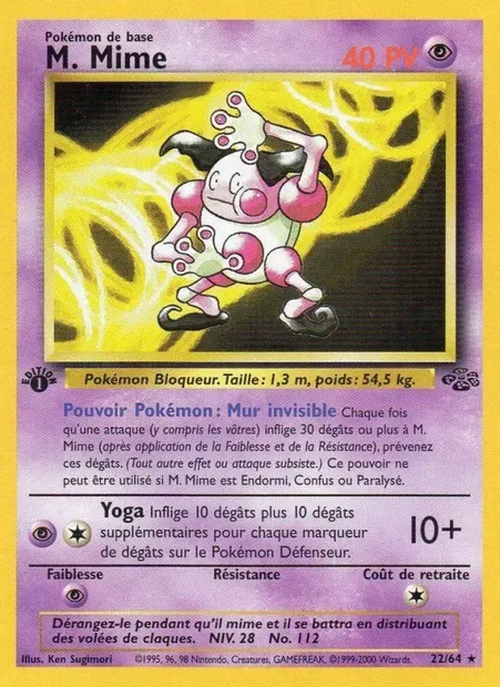 M. Mime, carte Pokémon JU 22 — extension Jungle
