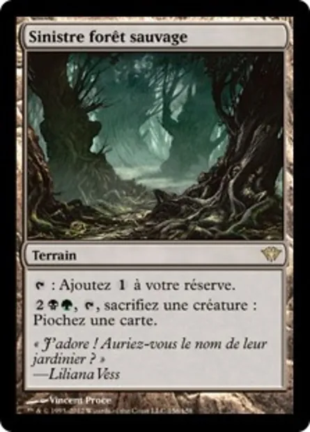 Sinistre forêt sauvage, carte Magic DKA 156 — extension Obscure Ascension