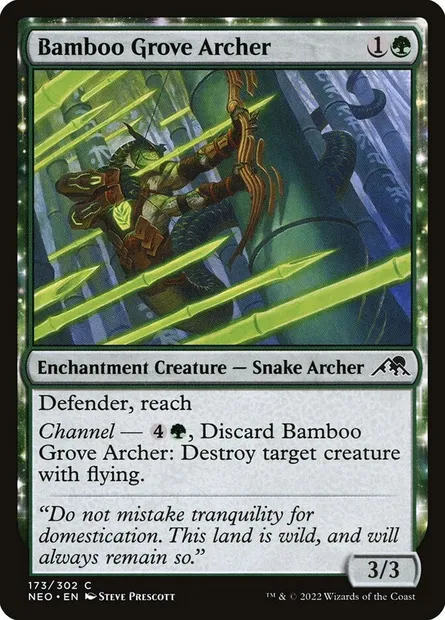 Bamboo Grove Archer, Magic card NEO 173 — Kamigawa: Neon Dynasty set