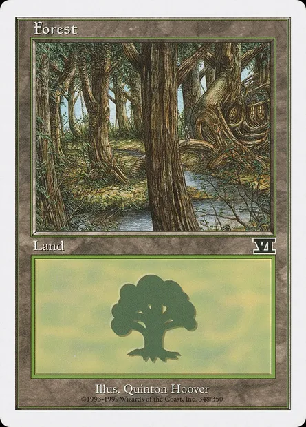 Forest, Magic card 6ED 348 — Classic Sixth Edition set