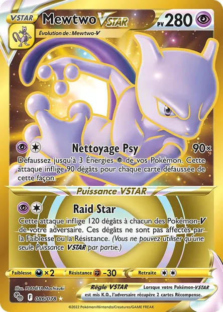 Mewtwo VSTAR, carte Pokémon PGO 086 — extension Pokémon GO