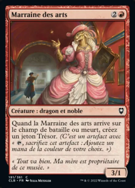 Marraine des arts, carte Magic CLB 191 — extension Commander Légendes : la bataille de la Porte de Baldur