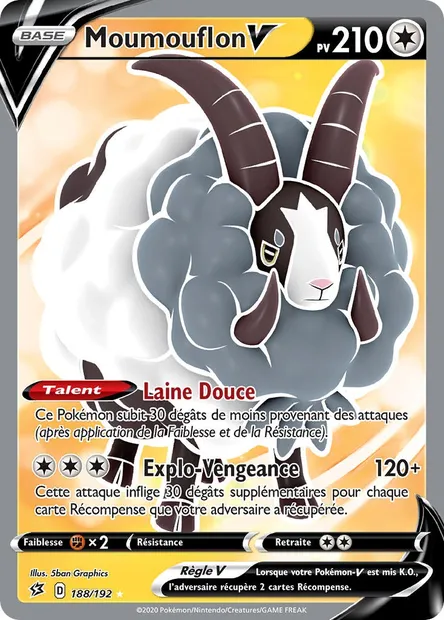Moumouflon V, carte Pokémon RCL 188 — extension Clash des Rebelles
