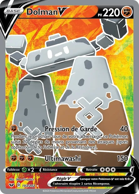 Dolman V, carte Pokémon SSH 193 — extension Épée et Bouclier