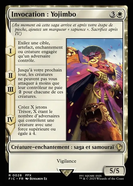 Invocation : Yojimbo, carte Magic FIC 28 — extension Final Fantasy Commander