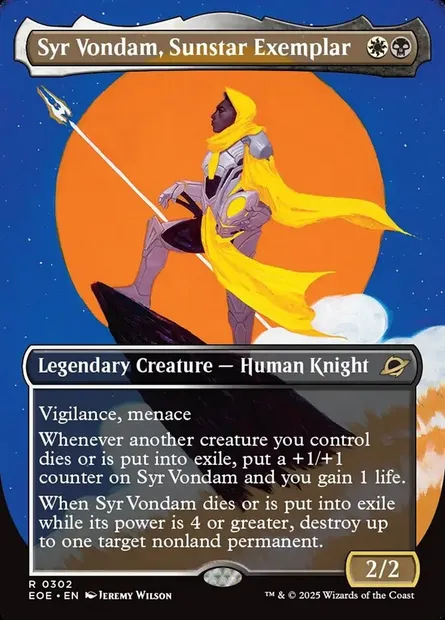 Syr Vondam, Sunstar Exemplar, Magic card EOE 302 — Edge of Eternities set