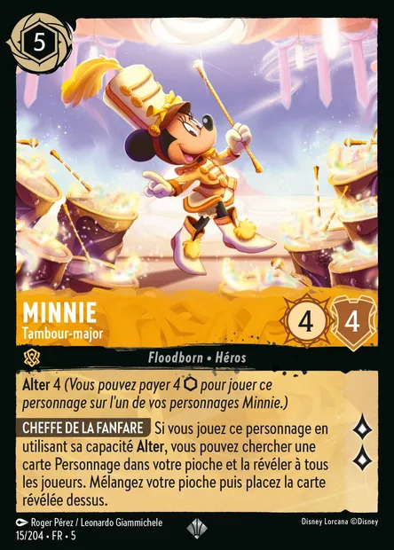 Minnie - Tambour-major, carte Disney Lorcana CH5-015 — extension Ciel Scintillant