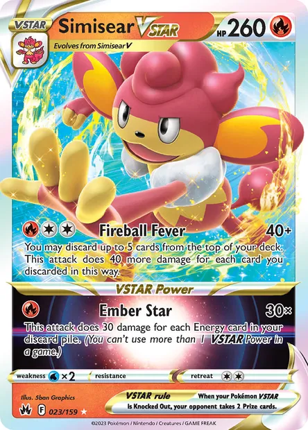 Simisear VSTAR, Pokémon card CRZ 023 — Crown Zenith set