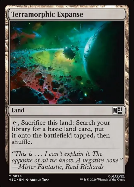 Terramorphic Expanse, Magic card MSC 828 — Marvel Super Heroes Commander set