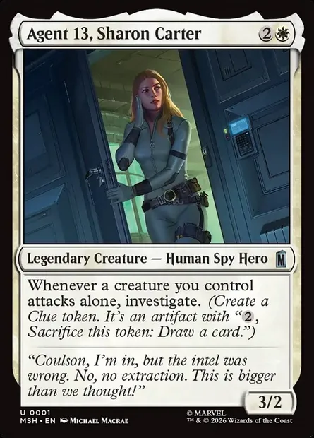 Agent 13, Sharon Carter, Magic card MSH 1 — Marvel Super Heroes set