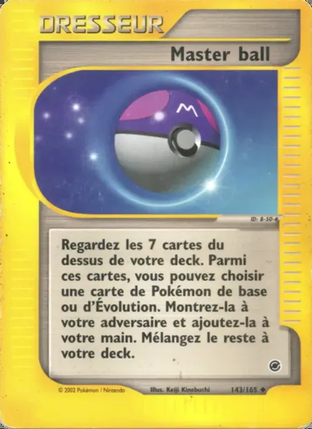 Master ball, carte Pokémon EX 143 — extension Expedition