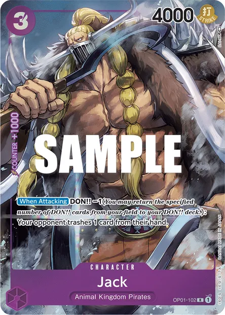 Jack, One Piece card OP01-102 — ROMANCE DAWN set