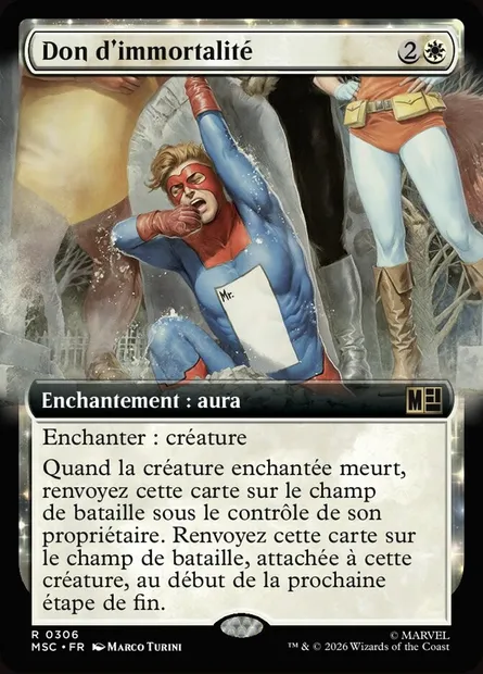 Don d'immortalité, carte Magic MSC 306 — extension Marvel Super Heroes Commander