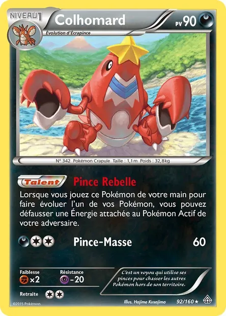Colhomard, carte Pokémon PRC 92 — extension Primo-Choc