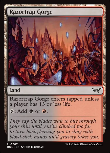 Razortrap Gorge, Magic card DSK 267 — Duskmourn: House of Horror set