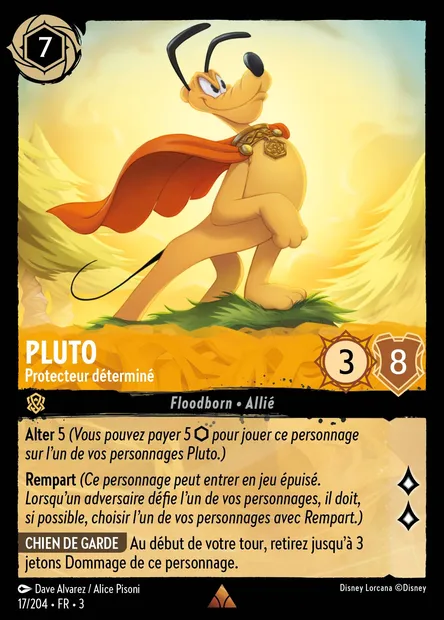Pluto - Protecteur déterminé, carte Disney Lorcana CH3-017 — extension Les Terres d'Encres